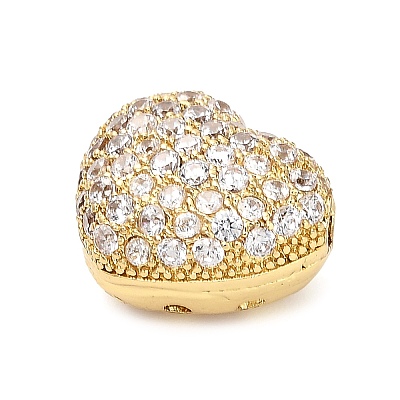 Brass Micro Pave Cubic Zirconia Beads KK-L229-076B-G-1