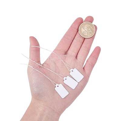 White Rectangle Jewelry Price Tags X-TOOL-C003-02-1