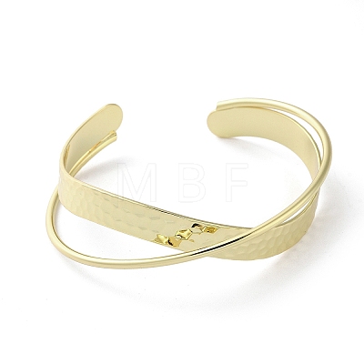 Rack Plating Brass Criss Cross Cuff Bangles X-BJEW-M039-02G-1