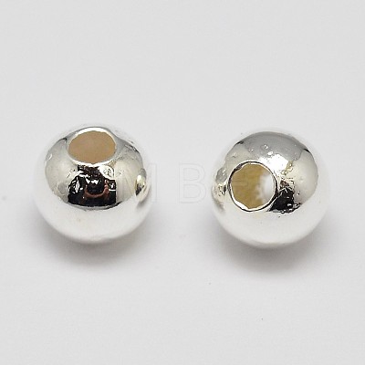 Brass Solid Round Beads KK-M085-28S-NR-1