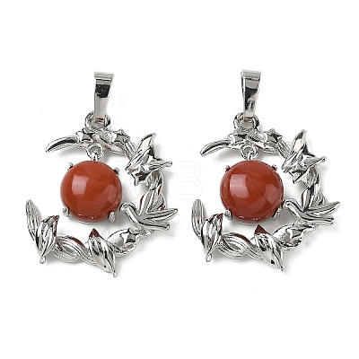 Natural Red Jasper Pendants G-B194-01P-06-1