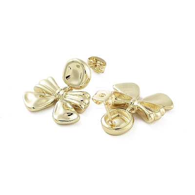 Bowknot Brass Dangle Stud Earrings EJEW-Q811-13P-1