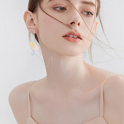 100Pcs Star Frosted Acrylic Gold Foil Charms PALLOY-BM00026-1