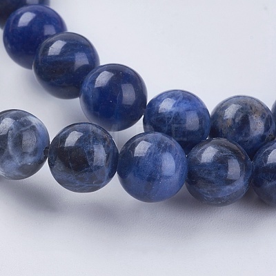 Natural Sodalite Beads Strands X-G-G448-8mm-25-1