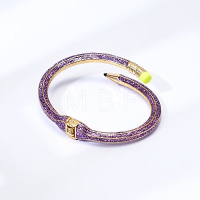 Pencil Design Alloy Enamel Cuff Bangles FS-WG7604E-07-1