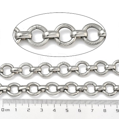 304 Stainless Steel Flat Round Link Chains CHS-Z008-02P-1