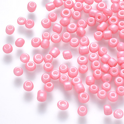 8/0 Baking Paint Glass Round Seed Beads SEED-S036-01B-04-1
