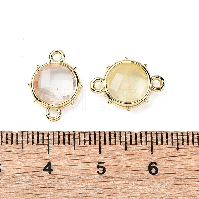 Brass Natural Lemon Quartz Connector Charms KK-Z096-01G-01-1