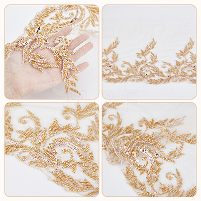 2 Yards Polyester Embroidery Flower Lace Trim DIY-WH0661-27C-1