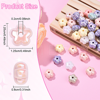 50Pcs UV Plating Acrylic Beads PACR-YW0001-40-1
