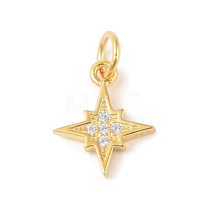 925 Sterling Silver Pave Clear Cubic Zirconia Star Charms STER-K181-01A-G-1