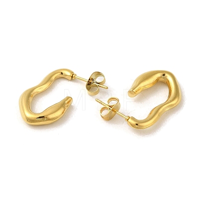 304 Stainless Steel Half Hoop Stud Earrings for Women EJEW-B054-20G-1