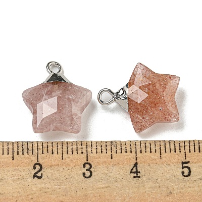 Natural Strawberry Quartz Pendants G-P540-01P-08-1