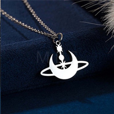304 Stainless Steel Laser Cut Pendant Necklaces FS-WGA4904-22-1