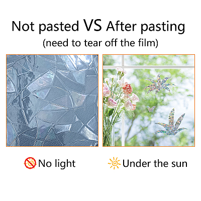 Waterproof PVC Colored Laser Stained Window Film Adhesive Stickers DIY-WH0256-083-1