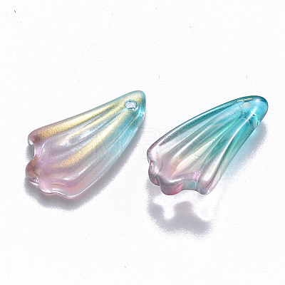 Two Tone Transparent Spray Painted Glass Pendants GLAA-T016-24D-1