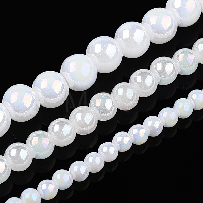 Electroplate Imitation Jade Glass Beads Strands LS-GLAA-T032-J10mm-AB01-1