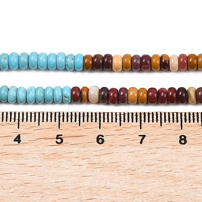 Glass & Synthetic Turquoise & Natural Sodalite & Natural Polychrome Jasper & Jade & Quartz Beads Strands G-Z135-C02-2x4mm-1