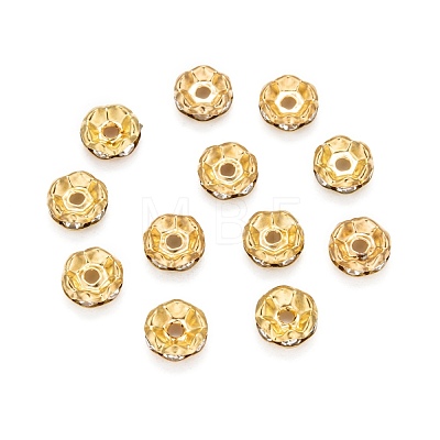 Iron Rhinestone Spacer Beads RB-A008-8MM-G-1