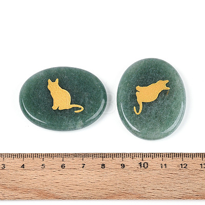 Natural Green Aventurine Cabochons G-T143-28G-1