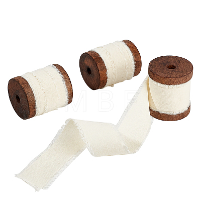 5 Yards Cotton Frayed Fringe Ribbon OCOR-WH0081-37-1