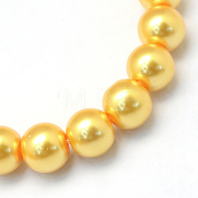 Baking Painted Pearlized Glass Pearl Round Bead Strands HY-Q003-4mm-56-1