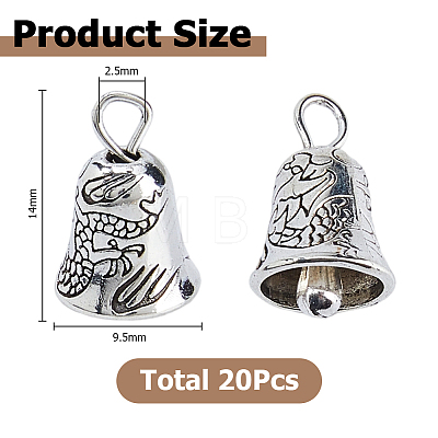 Alloy Bell Charms FIND-WH0173-417AS-1
