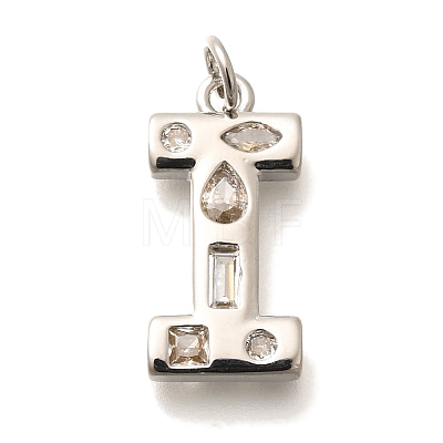 Brass Micro Pave Clear Cubic Zirconia Pendants KK-G521-01P-I-1