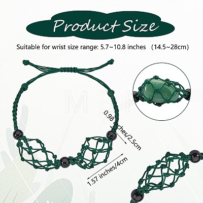 Adjustable Braided Nylon Cord Macrame Pouch Bracelet Making AJEW-SW00013-10-1