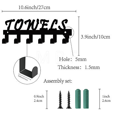 Iron Wall Mounted Hook Hangers AJEW-WH0156-077-1