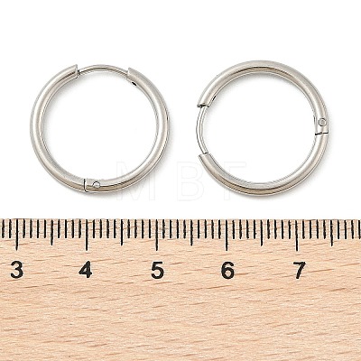 Tarnish Resistant 202 Stainless Steel Huggie Hoop Earrings EJEW-F111A-20mm-P-1