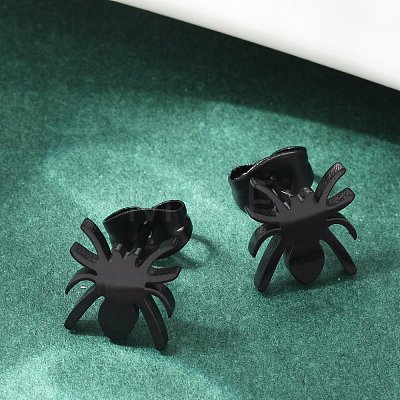 Halloween Spider 304 Stainless Steel Stud Earrings for Women X-EJEW-B019-01EB-1