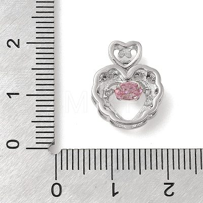 Rack Plating Brass Micro Pave Cubic Zirconia Pendants KK-S396-75P-1