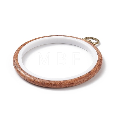 Rubber Imitation Wood Cross Stitch Embroidered Hoop DIY-XCP0002-27-1