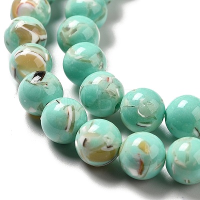 Synthetic Turquoise and Sea Shell Assembled Beads Strands G-D482-01B-08-1