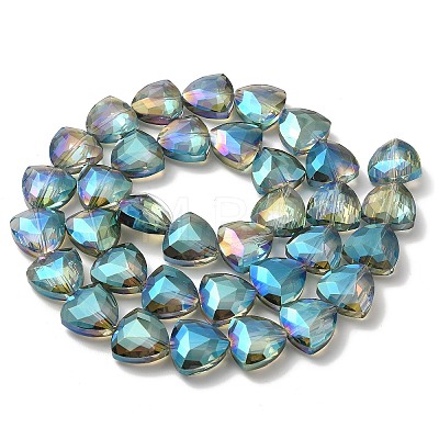 Electroplate Crystal Glass Triangle Beads Strands EGLA-F068-M-1