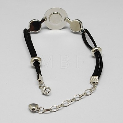 Faux Suede Snap Bracelet Making X-BJEW-R175-03-1