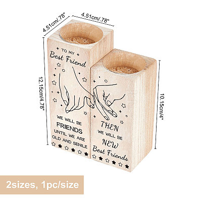 Wooden Candle Holder AJEW-WH0257-006-1