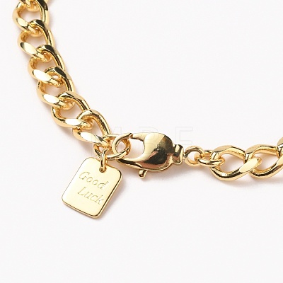 Brass Cuban Link Chain Bracelets BJEW-H537-05G-1