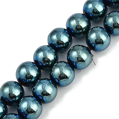 Electroplated Synthetic Magnetic Hematite Beads Strands G-G174-L01-1