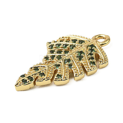 Brass Micro Pave Cubic Zirconia Pendants KK-G534-01B-G-1