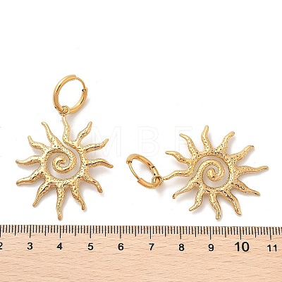 304 Stainless Steel Sun Hoop Earrings EJEW-M073-01G-1