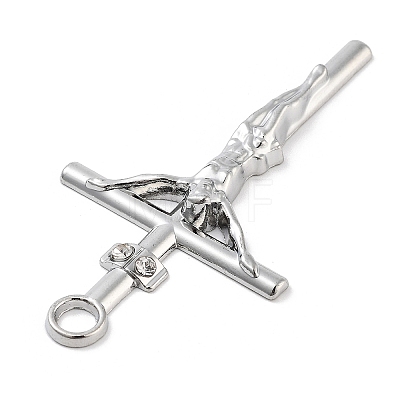 Cross Alloy Rhinestone Pendants FIND-U006-15P-01-1