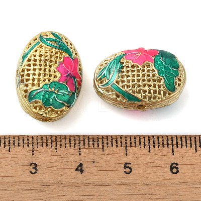 Rack Plating Brass Enamel Beads KK-P276-26C-06G-1