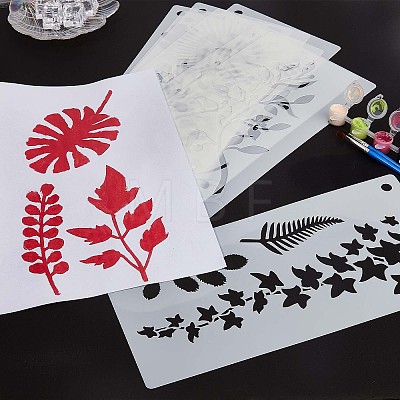 16Pcs 16 Styles PET Plastic Drawing Painting Stencils Templates DIY-WH0401-45-1