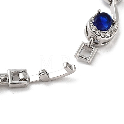 Platinum Alloy Teardrop Link Chain Bracelets BJEW-A005-01A-1