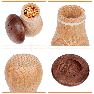 Wood Toothpick Bottle AJEW-WH0329-42-1