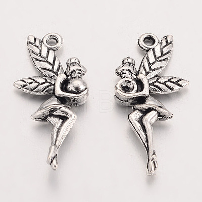 Tibetan Style Alloy Fairy Pendant Rhinestone Settings X-TIBEP-Q043-350-RS-1