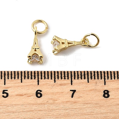 Brass Micro Pave Cubic Zirconia Charms ZIRC-G133-04G-1-1