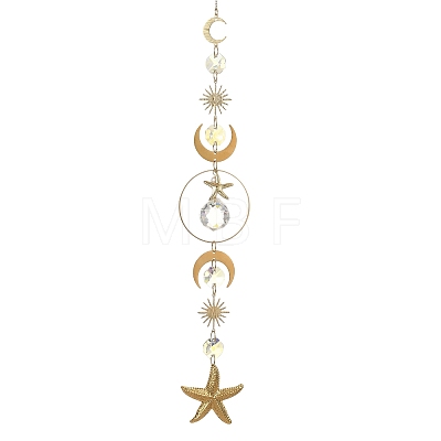 304 Stainless Steel Starfish Hanging Suncatcher HJEW-JM05043-1